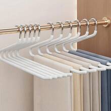 10/20pcs Home Multi-Functional Goose-Shaped Pants Hangers, Thickened Metal Non-Slip Pants Rack, Wardrobe Organizer Storage Pants Hanger - Multicolor - View 7