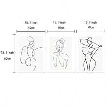 Set Of 3 Minimalist Line Art Canvas Wall Art, Abstract Female Body Figure Prints, Continuous Line Drawing Woman Posters, Modern Aesthetic Wall Decor For Living Room Bedroom Unframed - Multicolor - View 9