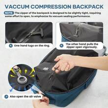 Vacuum Compression Backpack - Nylon, Multi-Pocket Storage, Hiking, Camping And Business Travel, Space-Saving Design, Durable Zipper Closure, Travel Backpack, Suitable For Air Travel - Navy Blue - View 4