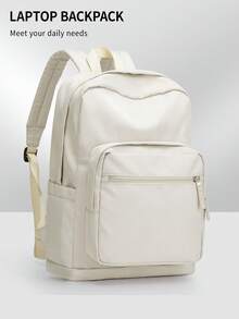 Waterproof Fabric Multifunctional Backpack, Multi-Pocket Layered Storage Large Capacity Laptop Bag, Unisex Commute Business Travel Campus Wear-Resistant School Bag - Multicolor - View 8