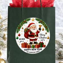 LICVIC 20-200pcs Custom Christmas Stickers With Text, Personalized Round Holiday Labels, Festive Santa Christmas Tree Gingerbread Style, Customized Gift Wrap Stickers, Customizable Family Name Labels, Christmas Party Decor, New Year Gifts, Christmas Gifts - Style G - View 6