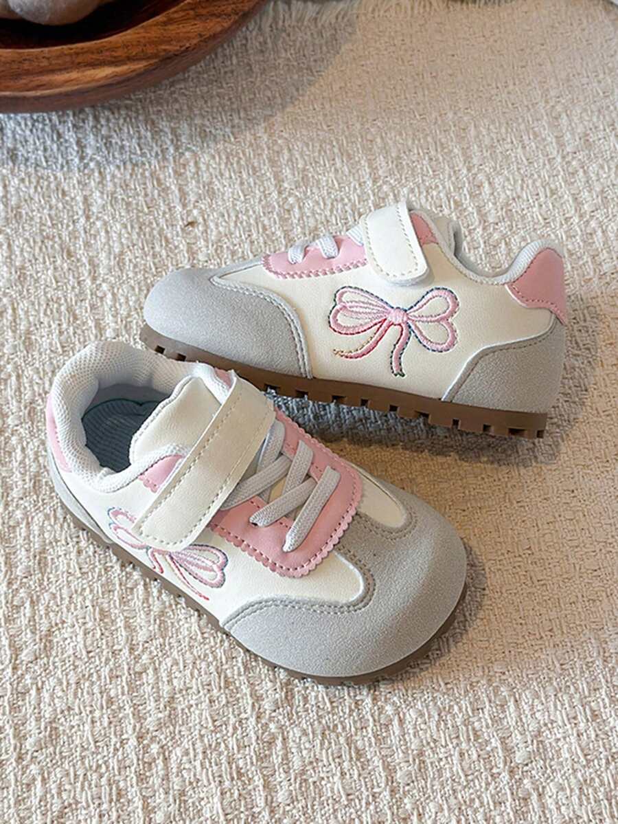 Children's Sports Shoes Wide Fit Hook And Loop Girls' Sneakers Flat Thin Sole Daily Commute Versatile Shoes - Pink - View 1