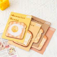 Toast Sticky Notes, Non-Adhesive Memo Pads, Tear-Off Office Memo Notes, Index Sticky Notes, Student Learning Office Notes, Universal For Travel, INS Style, Highly Attractive Learning Stationery, Cute Paper Notebook, Bright Yellow, Healing Color, And Material, Thick Paper, No Bleed-Through, Back To School Season Recommended, Back To School Season Recommended - one-size - View 3