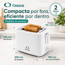 Torradeira Elétrica Onistek 2 Fatias 720W 127V 7 Níveis de Tostagem com Bandeja de Migalhas ON-FE408 - Multicolorido - Visão 7