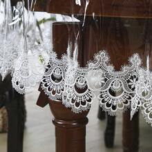 1 buah Taplak Meja Bundar Renda Bunga Vintage, Taplak Meja Tulle Bermotif Bunga Daisy Berongga, Cocok untuk Meja Makan, Pesta di Rumah, Dekorasi Rumah Sehari-hari - warna kopi susu - View 5