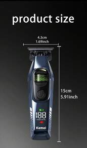 Kemei KM-2384 Professional Hair Clipper Electric Hair Trimmer For Barbershop Direct Charging And Base Dual Charging Long Battery Life Hair Clipper For Whole Family Use External Rotor Motor Hair Trimmer Carving Clipper Hair Cutting Tool With LED Digital Display Gift For Men - Multicolor - View 11