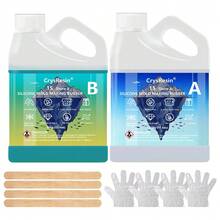 35.2 Oz Liquid Silicone Rubber 1:1 Mixing Ratio, DIY Mold Making, Suitable For Resin, Candle And Soap Making - A - مشاهدة 2