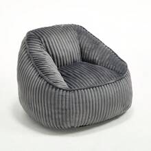 Light Luxury Style Bean Bag/Striped Design Bean Bag/Memory Foam/Versatile Use/Ergonomic Design/No Assembly Required/Suitable For Living Room, Bedroom, Shopping Malls - Dark Grey - View 4