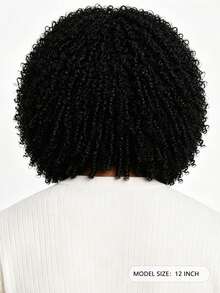 12 Inch Black Fluffy Big Curls, Natural Voluminous Style, Comfortable To Wear Fashionable Wig - Black - View 5