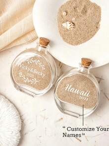 1 Set Botol Pasir Bulan Madu Kaca Berbentuk Hati yang Dipersonalisasi, Botol Kenang-kenangan Pasir Liburan Mr & Mrs Kustom, Hadiah Kenangan Pantai untuk Pasangan yang Sedang Menikah dan Mandi Pengantin - MultiWarna - View 4