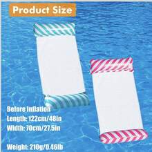 2PCS Water Hammock, Inflatable Hammock, Pool Inflatable Hammock, Pool Float, Inflatable Swimming Bed Suitable For Swimming Pool Adults And Children - Pink+Blue(2PCS) - View 4