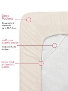 HONEYMOON 1pc Solid Color Soft Fitted Sheet 100% Polyester Fabric Lightweight Cloud-Like Touch Bedding Mattress Cover, Suitable For 9-12 Inch Deep Mattress, Soft Breathable Machine Washable, Shrink-Resistant, All Season, Four Corners Elastic, Different Sizes Suitable For Home And Dorm, Back To School Dorm Essential, Beige - Beige - View 4