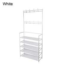 Versatile Shoe & Coat Metal Rack - 23.62inch, Detachable Hooks, Multi-Layer, Free-Standing Storage For Home & Apartment - White - View 9