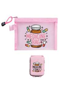 Medicine Storage Bag, Printed With Capsules, Letters, Pill Bottles, Portable Jewelry Storage Bag With 8-Compartment Portable Multi-Layer Pill Box, Travel Storage, For Storing Daily Medications And Vitamins, Essential For Doctors And Nurses, Travel, Hiking, Emergency Rescue, Personalized Creative Gift With Cartoon Logo. - Multicolor - View 13