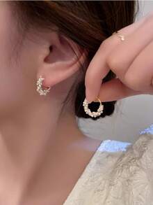 1 Pasang Anting Mutiara Imitasi Bulat Lucu untuk Wanita, Cocok untuk Pemakaian Sehari-hari, Pesta Liburan dan Acara Kumpul-kumpul, Perhiasan Telinga Sederhana - MultiWarna - View 4