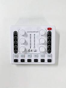 直播音訊卡播客錄音套件，附變聲器，適用於 PC 筆記型電腦的音訊介面混音器，直播工作室設備 - 彩色 - 查看 12