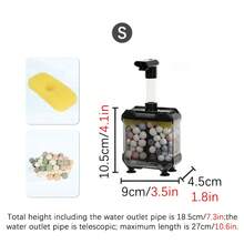 Electric Sponge Aquarium Filter, Mini Fish Tank Water Purifier, Bio-Foam Filter With Built-In Filter Media, Adjustable Flow And Telescopic Tube, Suitable For Small Aquarium Oxygen Aeration Circulation Filter - Filter Media & Consumables - View 11