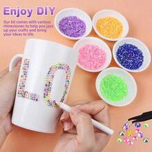 40 Colors Flat Back Resin Rhinestone Set, Includes Pickup Pen And Tweezers, Mixed Color 5.5mm Handmade Gemstones In Storage Box, Suitable For DIY Phone Case, Clothing, Shoes Rhinestone Decoration, DIY Handmade Shiny Decoration Projects - Multicolor - View 2