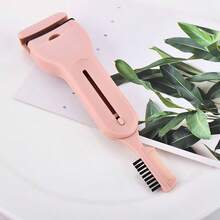 1pc Marian Wide-Angle Eyelash Curler Long-Lasting Sunflower Eyelash Comb & Curler 2-In-1 ABS Material - Pink - View 1