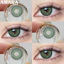 AMARA 1 Pair Color Contact Lenses For Eyes Brown Colorcon Lenses Cosmetics Blue Colored Lenses Cosmetic Eye Lens Yearly Use - Green - View 5