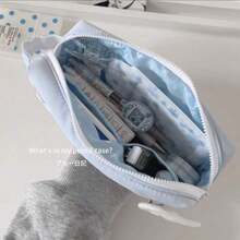 1pc Minimalist Polka Dot Mousse Pencil Case, Storage Bag, Large Capacity Multi-Functional Multi-Layer Pencil Case Student Stationery Storage Bag, Student Home Classroom Office Multi-Functional Universal Storage Neutral Pen Ballpoint Pen Writing Pen Pencil Eraser Ruler Multi-Stationery Storage Box Set, Holiday Stationery Gift - A - View 9