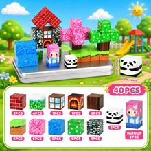 40pcs Travel Magnetic Building Blocks, DIY Stacking Toy, Magnetic Construction Toy, STEM Learning Blocks Set, Girl Theme, With Storage Box, Parent-Child Interaction, Learning To Build, Blocks Boost Imagination Development, Easy To Assemble, Make Play More Fun And Interactive, Enhance Hands-On Ability And Creativity, Suitable As Back To School Gift, Birthday Gift, Christmas Gift, New Year Gift, Valentine's Day Gift Or Valentine's Day Decoration, Suitable For Boys And Girls Aged 3 And Above - Multicolor - View 6