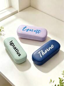 Custom Engraved Name PU Leather Eyeglass Case, Portable Hard Shell Fashion Glasses Storage Box, Personalized Gift For Birthday, Wedding, Bride, Bridesmaid, Hard Shell Portable Fashion Glasses Storage Box Personalized Gift - Multicolor - View 4