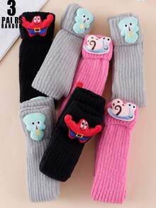 SpongeBob SquarePants 3 Pairs Of Cute SquarePants Series Warm Socks, 3D Plush Patrick Squidward Snail Decoration Knitted Warm, Autumn And Winter Thick Ribbed - Multicolor - View 10