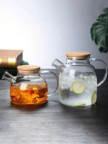Large Capacity Glass Teapot, Heat-Resistant Water Kettle, Suitable For Steaming Juice, Fruit And Iced Tea, Home Kitchen Accessories - Multicolor - View 2