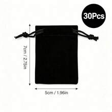30pcs Velvet Jewelry Pouches With Drawstring, Soft Drawstring Gift Bags Suitable For Weddings, Parties, Valentine's Day And Anniversaries. - Multicolor - View 13