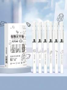 1pc Random Color/6pcs Creative Ballpoint Pens, Large Capacity, 0.5mm Quick-Dry, Black Ink, Suitable For Note-Taking, Writing And Answering Questions. Personalized Design, Suitable For Students, Teachers And Office Staff. Meets Daily Writing Needs, School Supplies, School Pens, Ideal Student Birthday Gift, Christmas Gift - Multiple Styles - View 9