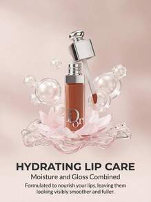 Dior Addict Lip Glow Mini 2ml #018, lip balm berwarna, warna teh susu oolong yang melembapkan, ukuran sampel praktis untuk dibawa bepergian, tidak lengket, memberikan rona alami. - Rose Tea - View 4