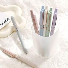 2/3/5pcs Morandi Candy Color Retractable Gel Pen,0.5mm Bullet Point Heavy‑Feel Sign Pen,Beautiful Stationery For Back‑To‑School & Office,School Supply - Multicolor - View 4