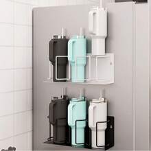 Magnetic Cup Holder - 3-Tier Refrigerator Storage Rack For Mugs, Glasses And Water Bottles. Space-Saving Design With Strong Magnetic Base, Ideal For Kitchen And Bathroom Storage. Kitchen Storage Solution, Modern Kitchen Accessory. - Multicolor - View 6