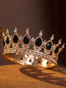Sparkling Clear Crystal Full Crown, High-Quality Silver Tone Bridal Tiara For Special Occasions - Multicolor - View 26