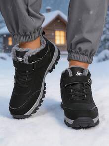 Men's Winter Snow Boots Comfortable Outdoor Warm Men's Shoes - Black - View 4