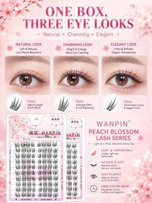 WANPIN 10 Rows 90 Pieces Large Capacity Segmented Cluster False Eyelashes, Beginner-Friendly Easy To Wear, Lightweight Soft Non-Irritating, Natural Comfortable Makeup Look, Suitable For Daily Commute, Party And Special Occasions - C - View 2