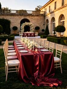 1pc Satin Rectangular Tablecloth, Smooth Fabric Tablecloth Suitable For Wedding, Party, Birthday Table Decoration, 57.09" X 104.33" (Approx. 145 X 265cm), Multi-Color - Multicolor - View 10