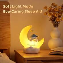 MINISO X Sanrio 正版授權 Cinnamoroll Kuromi LED 星空夜燈，USB-C 可充電，3 種燈光模式，便攜式可調光床頭燈，適合男孩女孩的可愛禮物，房間裝飾 - 玉桂狗-黃色 - 查看 7