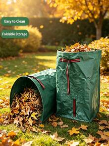 1pc Half-Round Double-Compartment Garden Leaf Bag, Upright And Lay-Flat Use, For Collecting Fallen Leaves, Weeds And Twigs Yard Waste Storage Bag - Multiple Styles - View 5