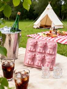 Cute 3D Pink Cow-Shaped Ice Cube Mold, Multi-Functional Home Chocolate Mold. Refrigerator Ice Tray, Suitable For Home, Bar, Club, Whiskey, Party And Gift - Mini Highland Cow Ice Cube Mold, Kitchen Accessory, Home Supplies, Baking - Multicolor - View 6