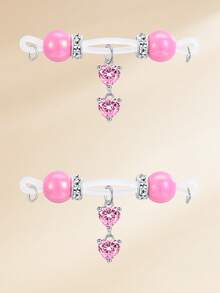 TOKRING 1pair Fake Nipple Rings Non Piericng Nipple Studs Body Jewelry,Heart Star CZ Dangling Nipple Cuff,Body Rings With Pendant Adjustable Non Piercing - Multicolor - View 6