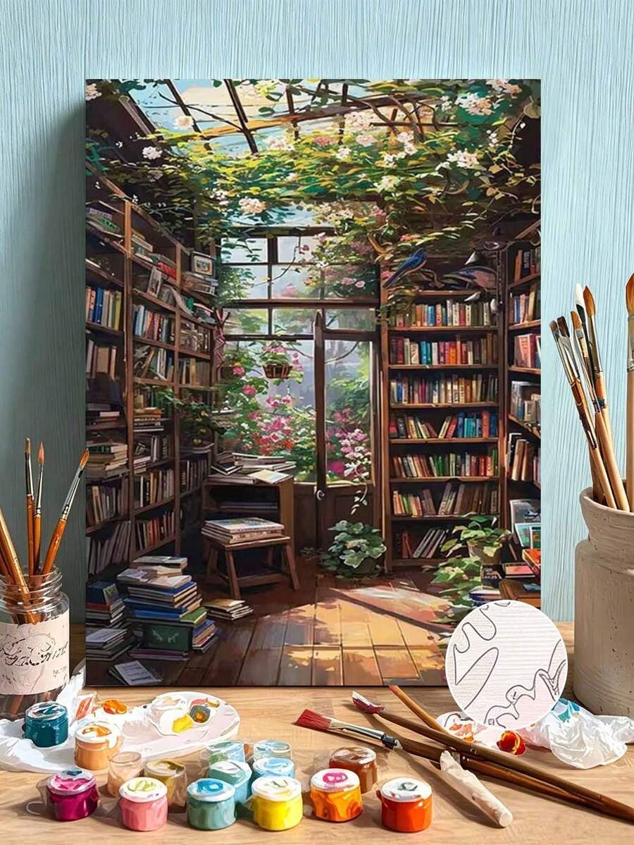 1 Set Of Digital Painting Set, Suitable For Beginners, Bookstore-Adult Beginner Set, Birthday Gift, Anniversary Gift, Holiday Gift, Home Decoration. - A - View 1