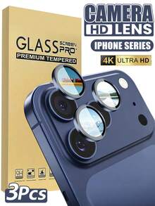 3 Packs Camera Lens Protector Compatible With Iphone 17 Pro Max/ Compatible With Iphone 17 Pro Easy Installation, Individual Ultra-Thin Tempered Glass With Aluminum Metal Circle, Case Friendly, Blue - Navy Blue - View 20