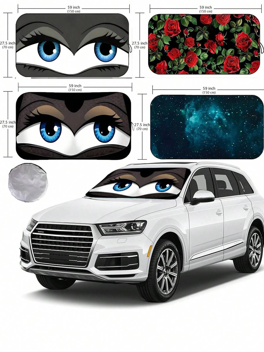 2026 Summer Car Windshield Sun Shade, Windshield Cover Car Interior Sun Protection Front Sun Visor Blocks UV Rays, Keeps Your Vehicle Cool, Foldable Windshield Shade Front Window, Enhanced Sun Protection, Suitable For Cars, SUVs - A - View 1