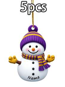 Custom Name Snowman Christmas Ornament, Personalized Knit Hat Snowman Tree Decor, Festive Winter Holiday Style, Customized Christmas Hanging Decoration, Customizable Name Wall Ornament, Christmas Home Decor, Holiday Keepsake Gift 2026, Christmas Gift - Style B - View 25