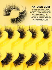 MAANGE 10 Pairs Half Eyelashes, Cat Eye Tail Extended Design, Natural Curling Effect; Reusable, Especially Suitable For Small Eye Shape Girls, Also Suitable For Daily Dating Wear. Grafting-Like False Eyelashes, False Eyelashes, Eyelashes - Black - View 6