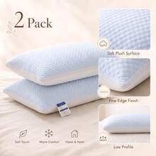 2PCS Lightweight, Moisture-Wicking Winter Pillows With A Textured Feel, Hotel-Quality Warm Bed Pillows That Stay Supportive, Soft And Skin-Friendly, Breathable Sleep Pillows, Perfect For Side, Back, Or Stomach Sleeping, Ideal For Winter Bedrooms. - 2PCS Blue - View 6