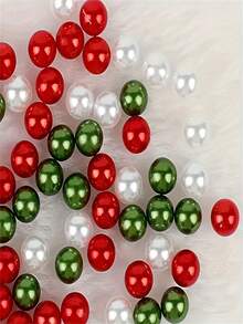 400 buah Manik-manik Longgar Lubang Lurus Berwarna-warni Motif Natal, Sangat Cocok untuk Pembuatan Perhiasan DIY dan Kerajinan Tangan - MultiWarna - View 4
