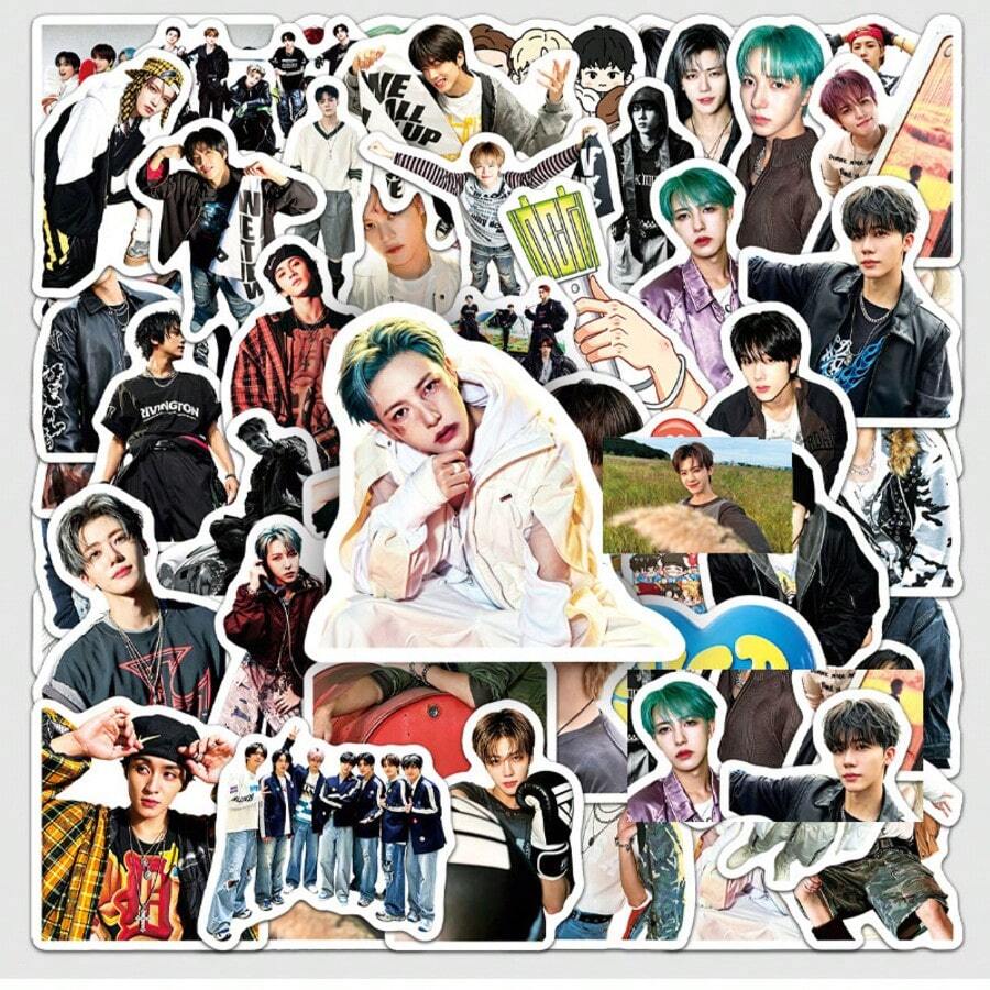 50張趣味K-POP -DREAM貼紙 -DREAM禮品 -DREAM周邊海報裝飾塗鴉文具貼紙 乙烯基防水 適用於筆記本電腦、手機、手機殼、禮物、電腦、計畫本、滑板、水壺、剪貼簿、吉他 - E - 查看 1